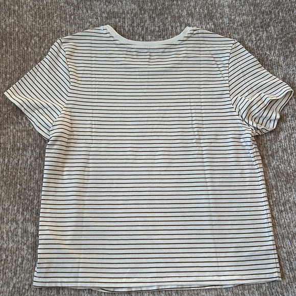 Old Navy Light Brown Stripe Crew Neck Short Sleeve T-shirt - Picture 2 of 5